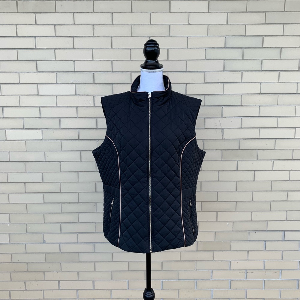 🎉HP🎉 New XXL New York & Company Black Quilted Zip Up Winter Vest